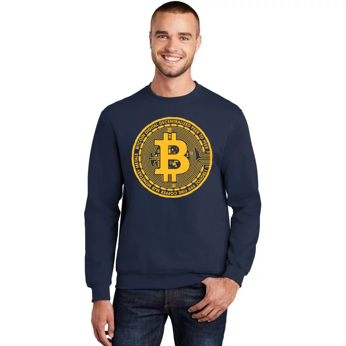 Bitcoin Matrix Logo Cryptocurrency Tall Sweatshirt