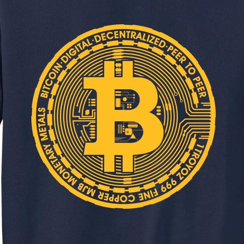 Bitcoin Matrix Logo Cryptocurrency Tall Sweatshirt