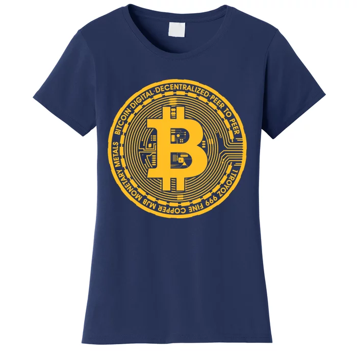 Bitcoin Matrix Logo Cryptocurrency Women's T-Shirt