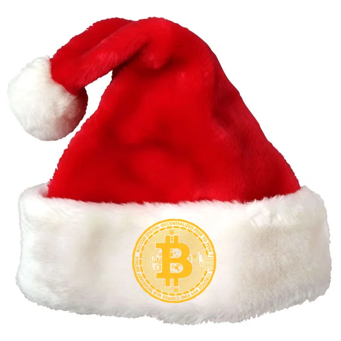 Bitcoin Matrix Logo Cryptocurrency Premium Christmas Santa Hat