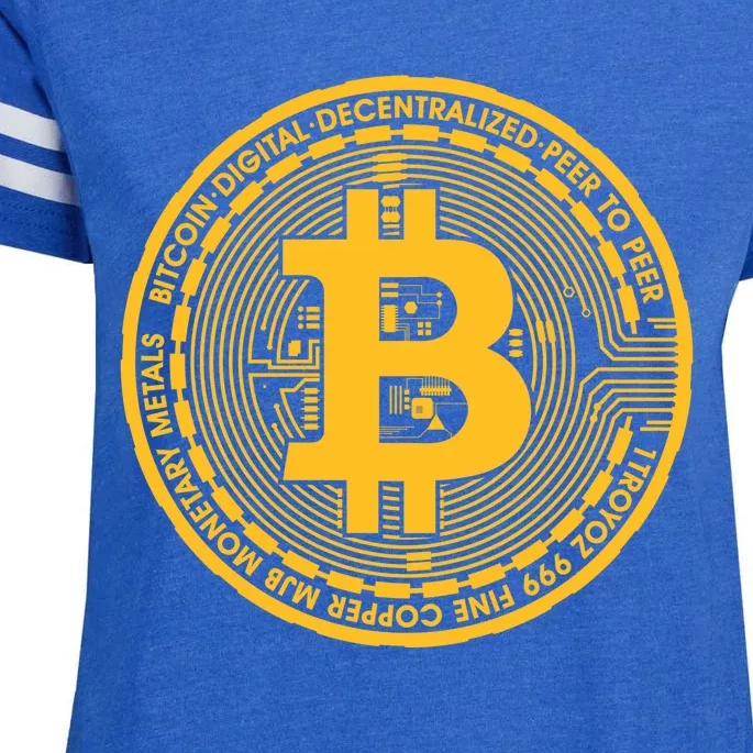 Bitcoin Matrix Logo Cryptocurrency Enza Ladies Jersey Football T-Shirt