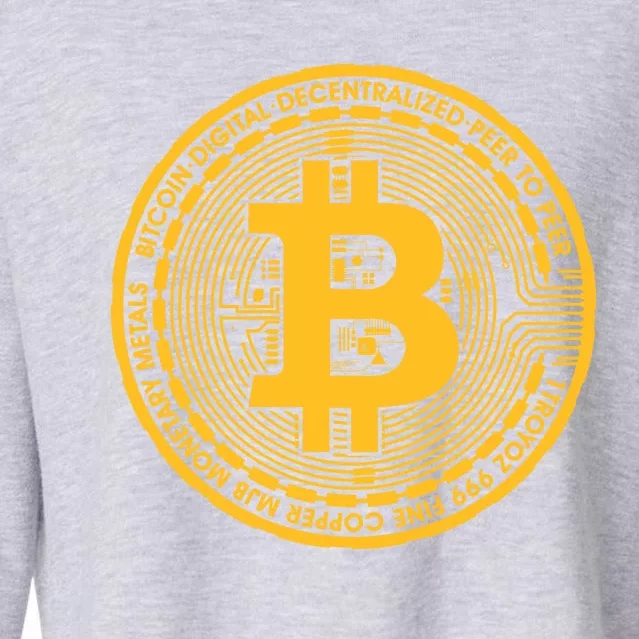 Bitcoin Matrix Logo Cryptocurrency Cropped Pullover Crew