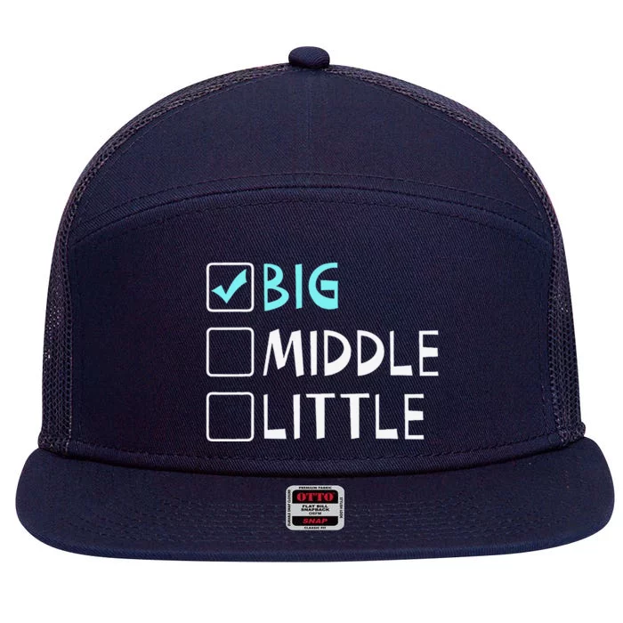 Big Middle Little Big Brother Gift 7 Panel Mesh Trucker Snapback Hat