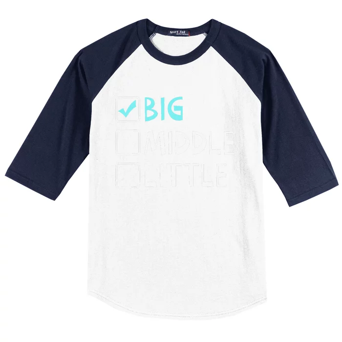 Big Middle Little Big Brother Gift Baseball Sleeve Shirt