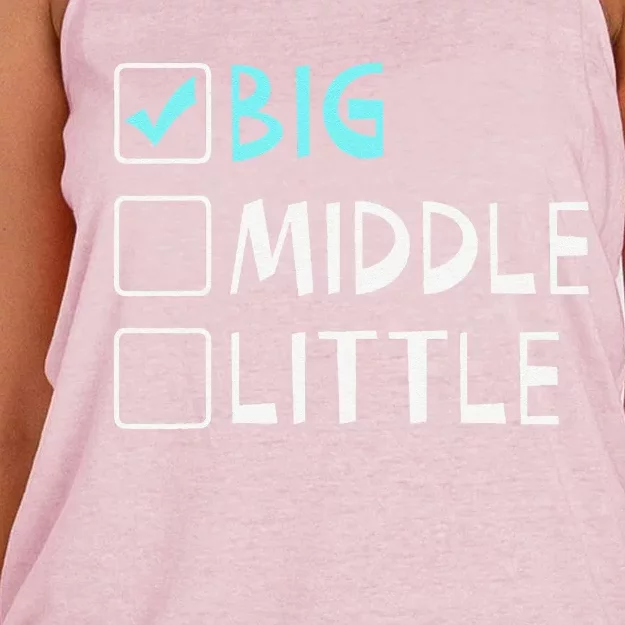 Big Middle Little Big Brother Gift Women's Knotted Racerback Tank