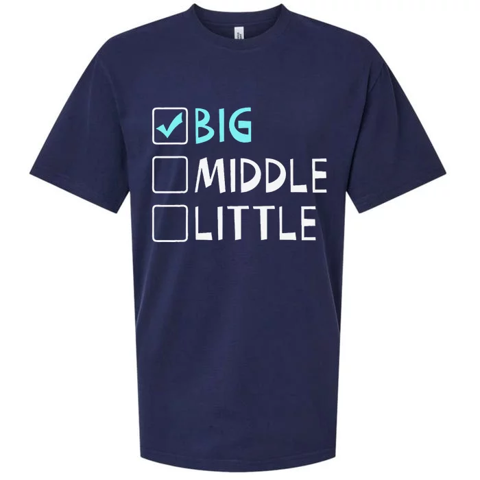 Big Middle Little Big Brother Gift Sueded Cloud Jersey T-Shirt