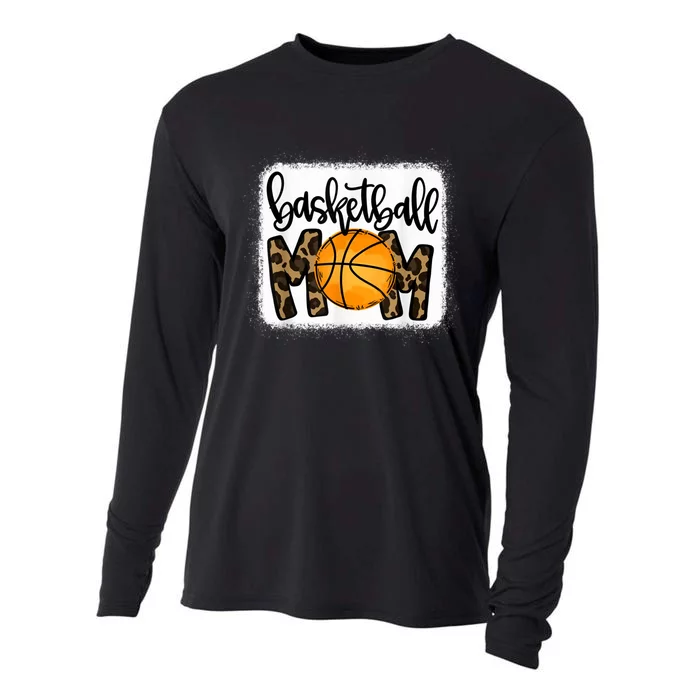 Basketball Mom Leopard Basketball Mama Cooling Performance Long Sleeve Crew