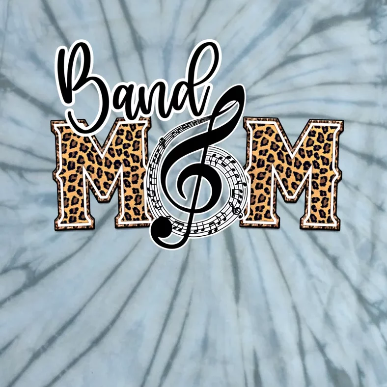 Band Mom Leopard Print Proud Band Mom Musical Marching Band Gift Tie-Dye T-Shirt