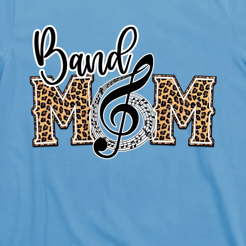 Band Mom Leopard Print Proud Band Mom Musical Marching Band Gift T-Shirt