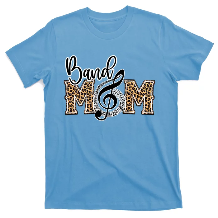 Band Mom Leopard Print Proud Band Mom Musical Marching Band Gift T-Shirt