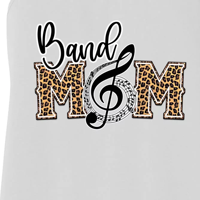 Band Mom Leopard Print Proud Band Mom Musical Marching Band Gift Women's Racerback Tank