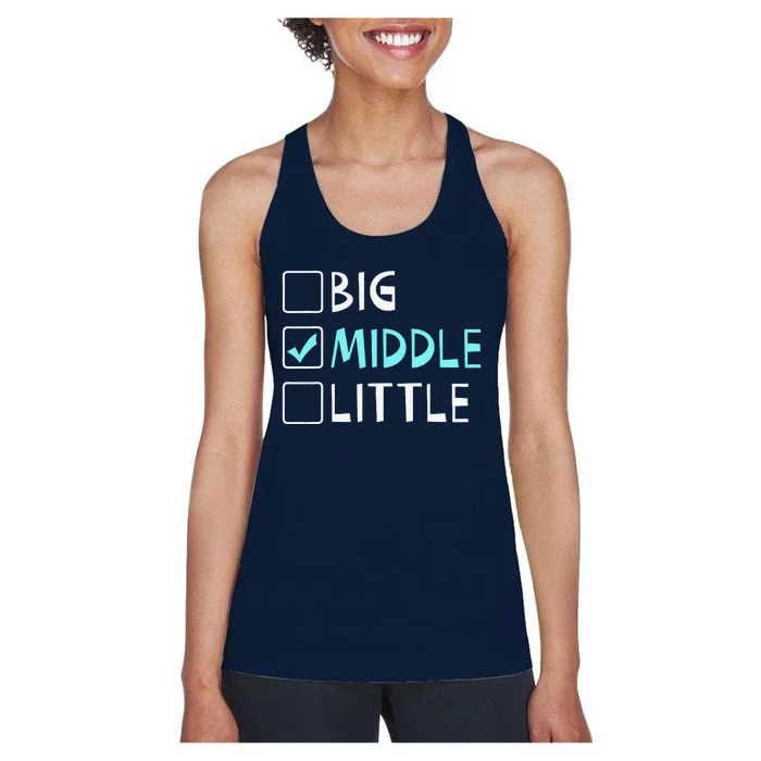 Big Middle Little Middle Brother Women's Racerback Tank