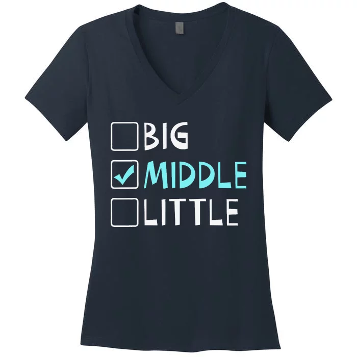 Big Middle Little Middle Brother Women's V-Neck T-Shirt