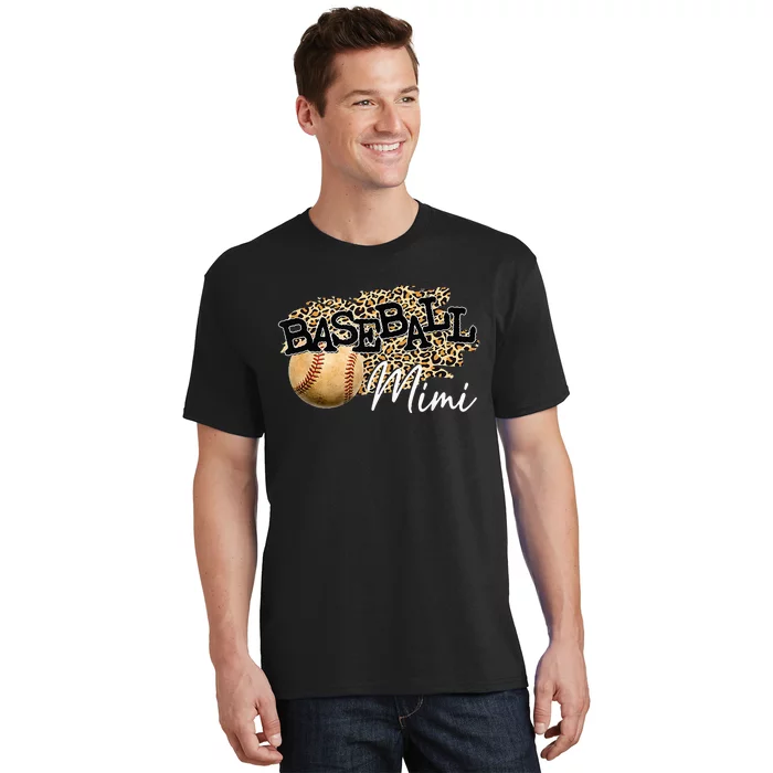 Baseball Mimi Leopard funny Mother's Day T-Shirt