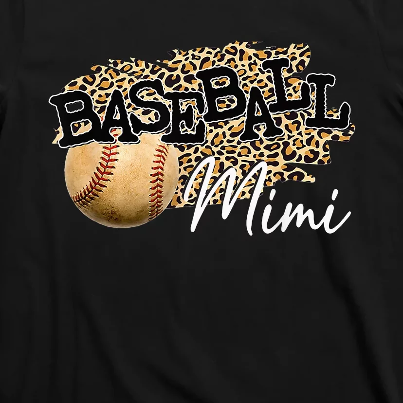 Baseball Mimi Leopard funny Mother's Day T-Shirt