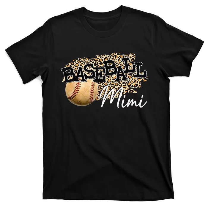 Baseball Mimi Leopard funny Mother's Day T-Shirt