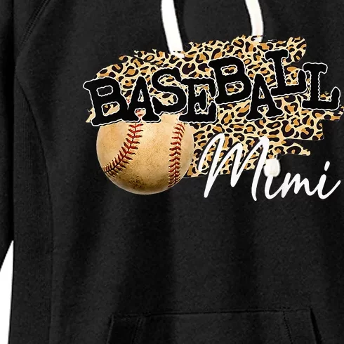 Baseball Mimi Leopard funny Mother's Day Women's Fleece Hoodie