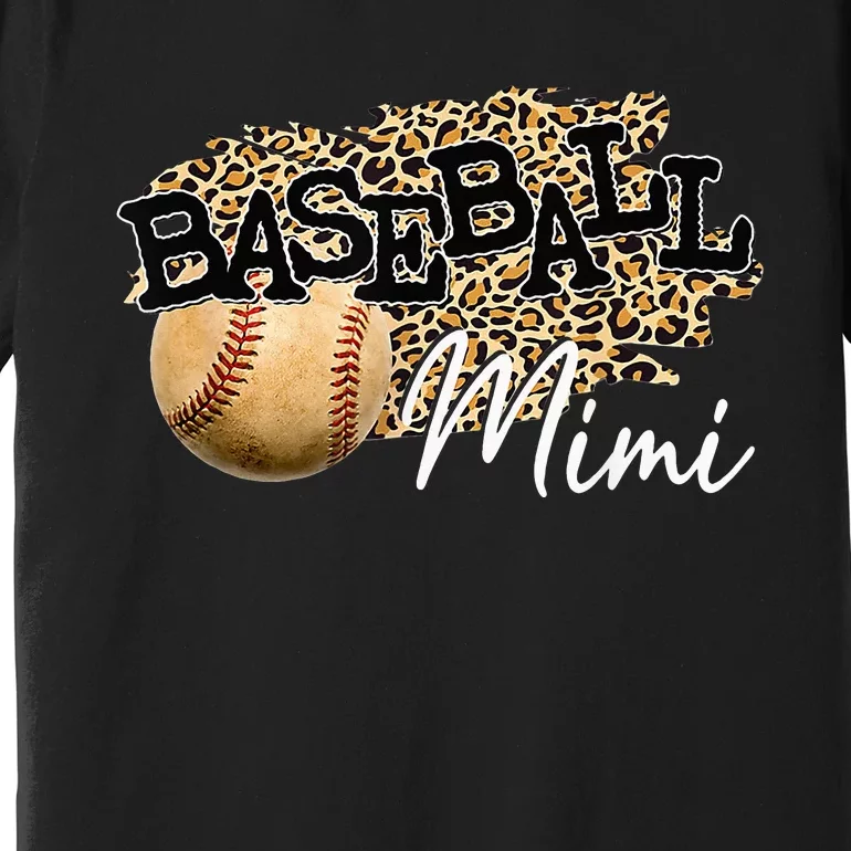 Baseball Mimi Leopard funny Mother's Day Premium T-Shirt