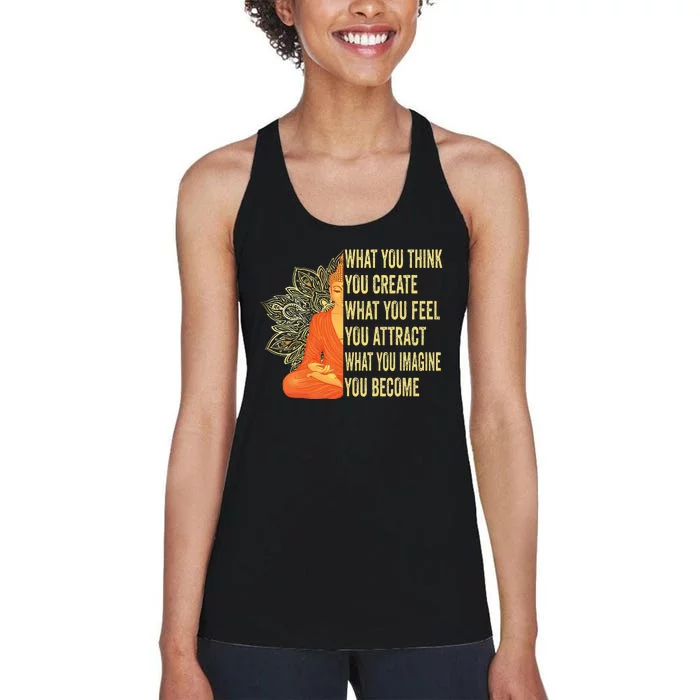 Buddha Meditation Law Of Attraction Women's Racerback Tank