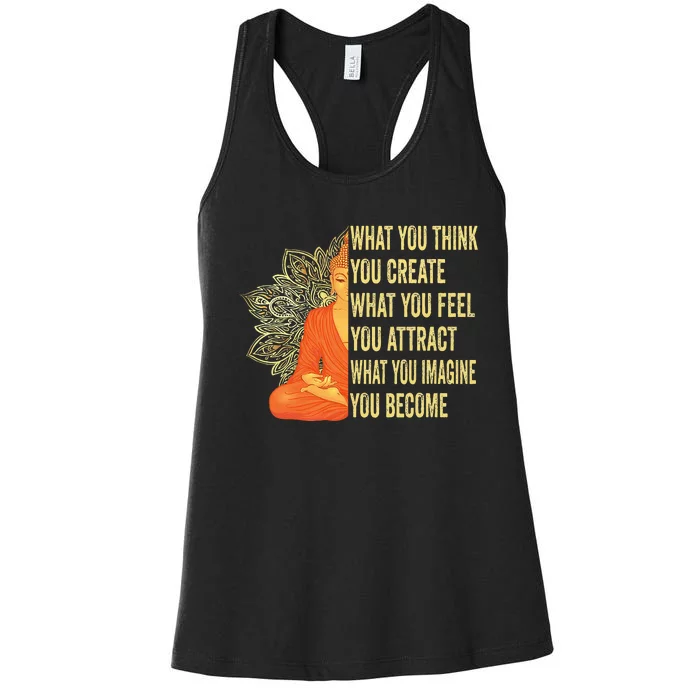 Buddha Meditation Law Of Attraction Women's Racerback Tank