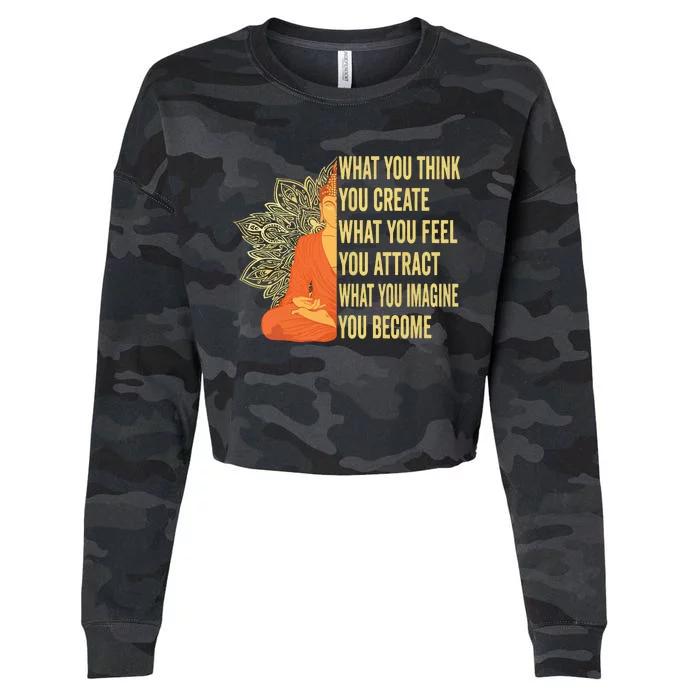 Buddha Meditation Law Of Attraction Cropped Pullover Crew