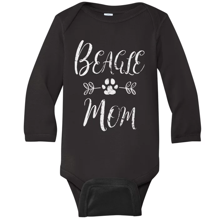 Beagle Mom Lover Owner Funny Dog Mom Baby Long Sleeve Bodysuit