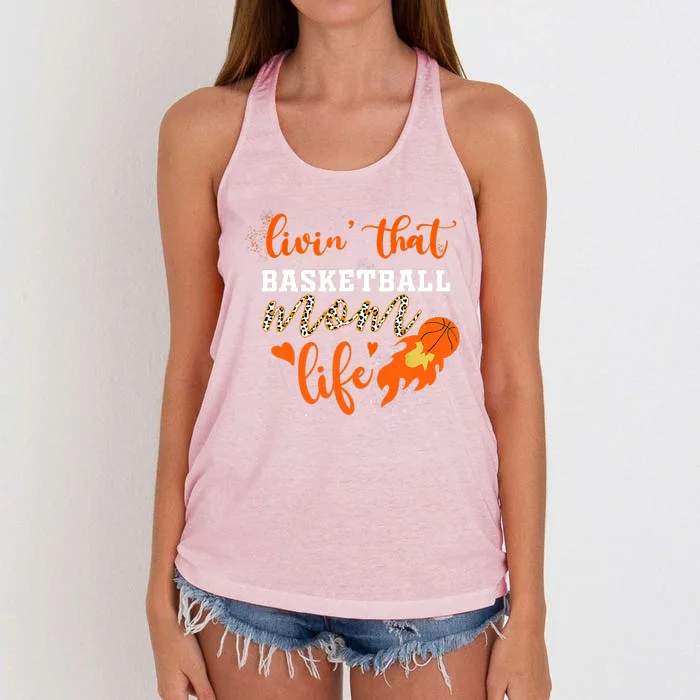 Basketball Mom Livin' That Basketball Mom Life Mother's Day Women's Knotted Racerback Tank