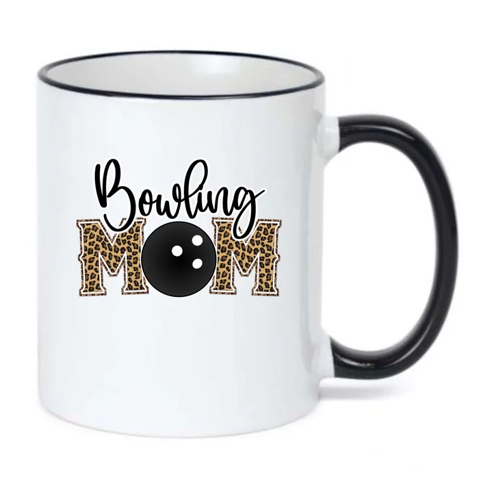 Bowling Mom Leopard Print Proud Bowling Mother Gift Black Color Changing Mug