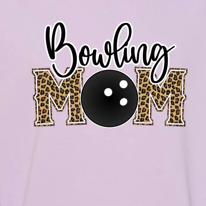 Bowling Mom Leopard Print Proud Bowling Mother Gift Garment-Dyed Sweatshirt