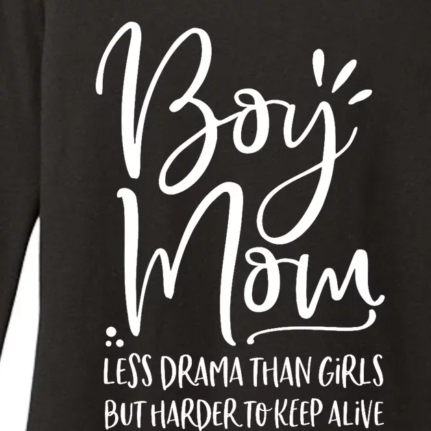 Boy Mom Less Drama Than Girl But Harder To Keep Alive Womens CVC Long Sleeve Shirt