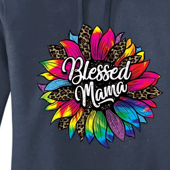 Blessed Mama Leopard Sunflower Cute Mother's Day New Mom Cool Gift Women's Pullover Hoodie