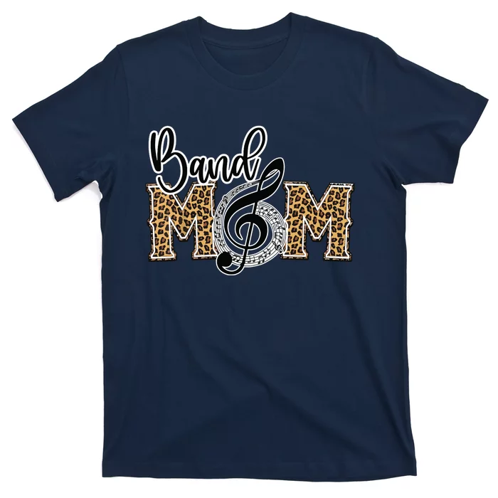 Band Mom Leopard Print Proud Band Mom Musical Marching Band T-Shirt