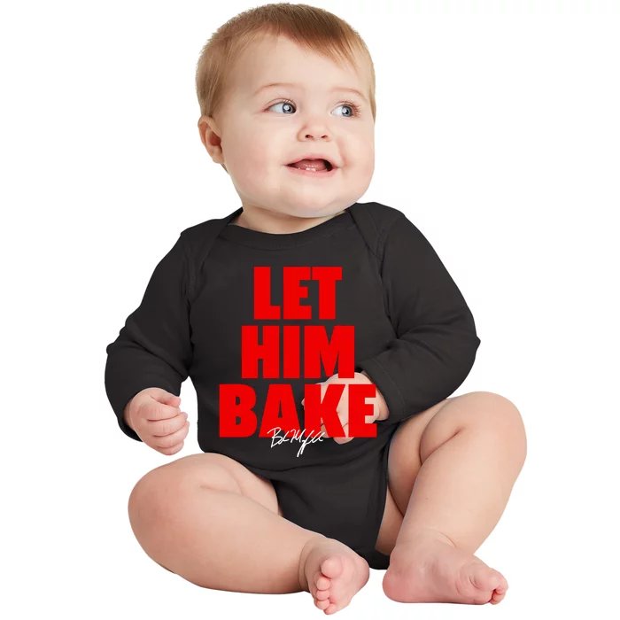 Baker Mayfield Let Him Bake Baby Long Sleeve Bodysuit