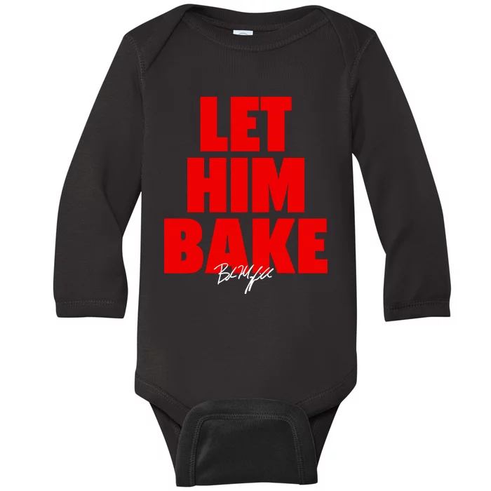 Baker Mayfield Let Him Bake Baby Long Sleeve Bodysuit