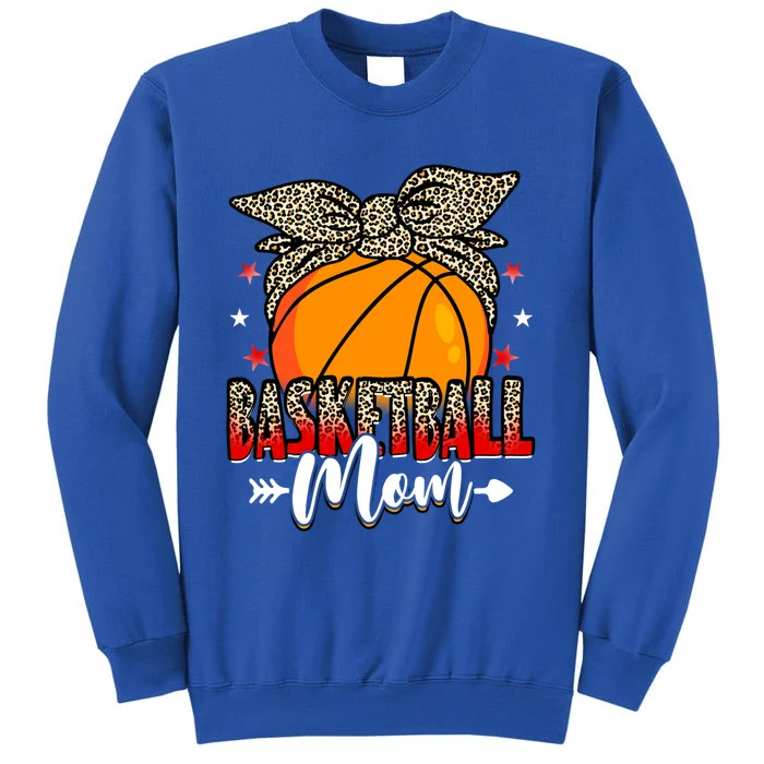 Basketball Mom Life Game Day Leopard Cute Mother's Day Funny Gift Tall Sweatshirt