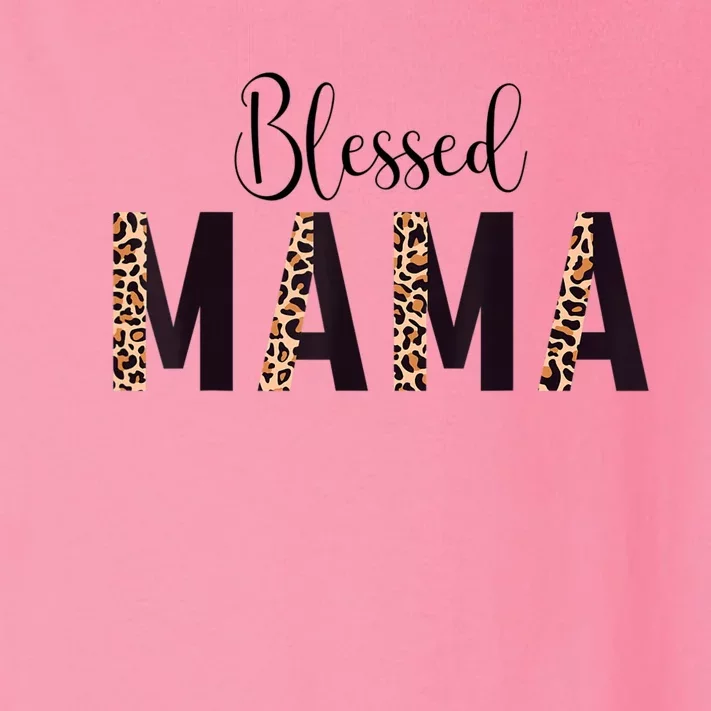 Blessed Mama Leopard Print Mom Thanksgiving Mothers Day Toddler Long Sleeve Shirt