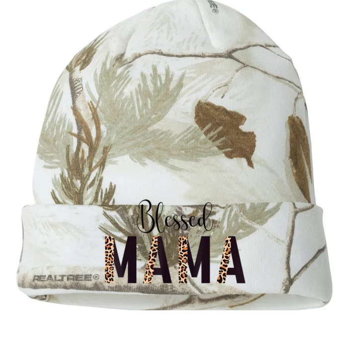 Blessed Mama Leopard Print Mom Thanksgiving Mothers Day Kati - 12in Camo Beanie