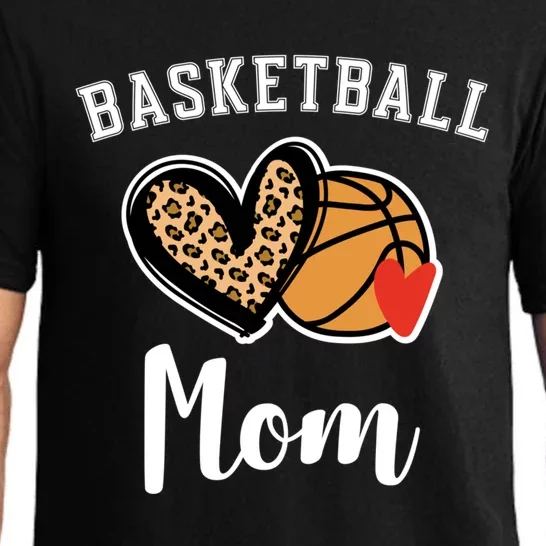 Basketball Mom Leopard Heart Gift Pajama Set