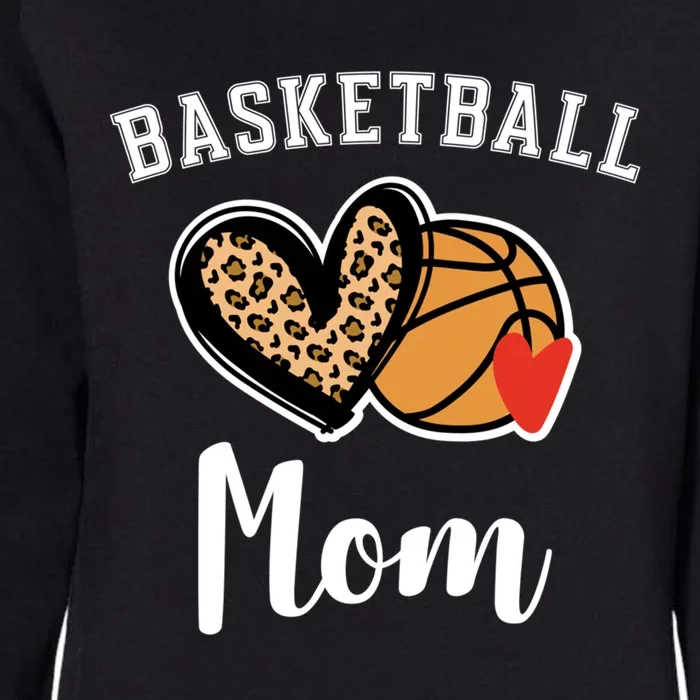 Basketball Mom Leopard Heart Gift Womens California Wash Sweatshirt