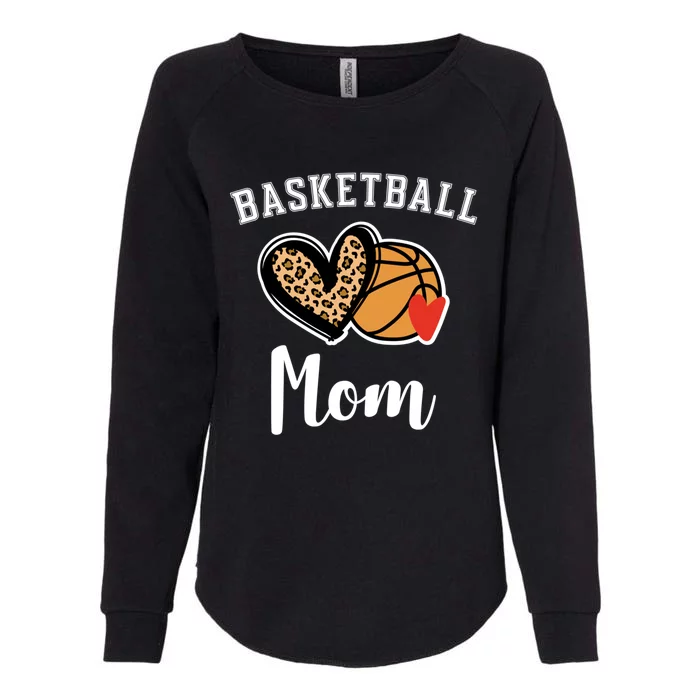 Basketball Mom Leopard Heart Gift Womens California Wash Sweatshirt