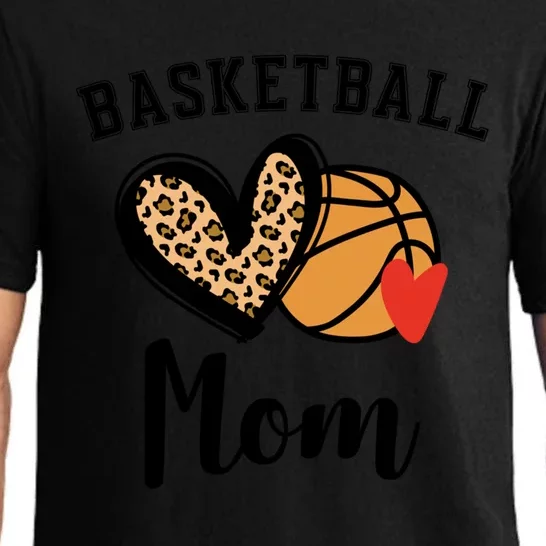 Basketball Mom Leopard Heart Gift Pajama Set