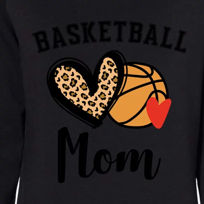 Basketball Mom Leopard Heart Gift Womens California Wash Sweatshirt