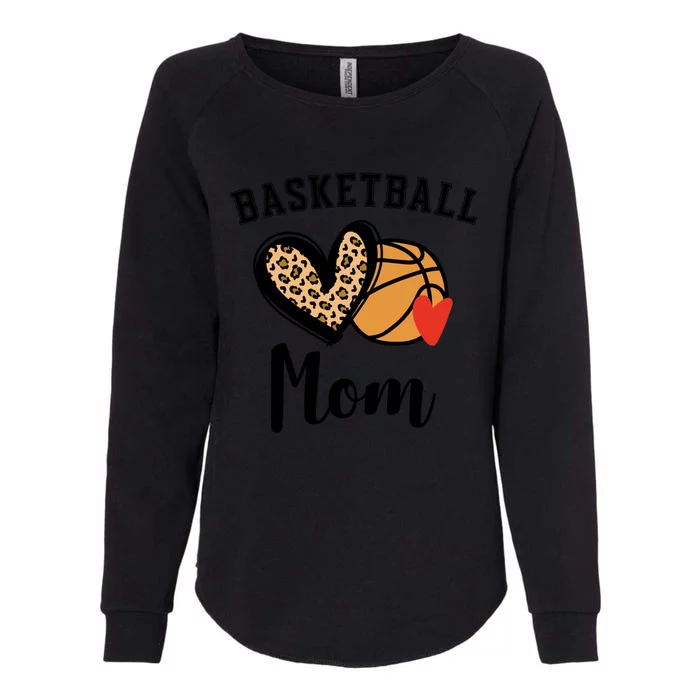 Basketball Mom Leopard Heart Gift Womens California Wash Sweatshirt