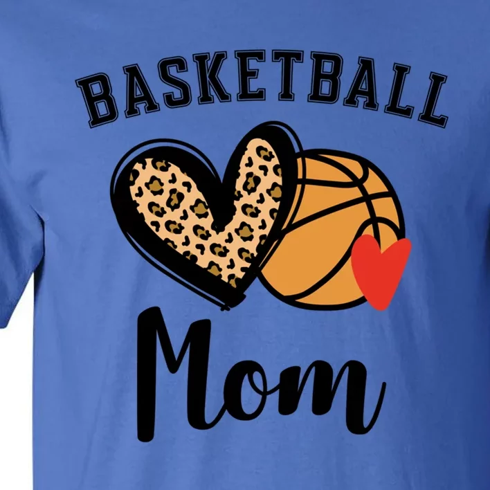 Basketball Mom Leopard Heart Gift Tall T-Shirt