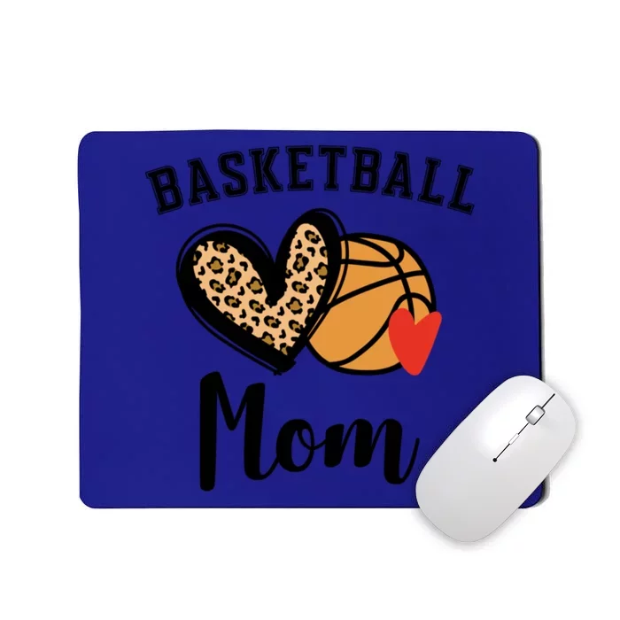 Basketball Mom Leopard Heart Gift Mousepad