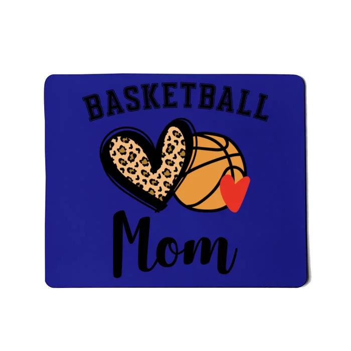 Basketball Mom Leopard Heart Gift Mousepad