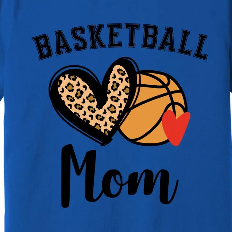 Basketball Mom Leopard Heart Gift Premium T-Shirt