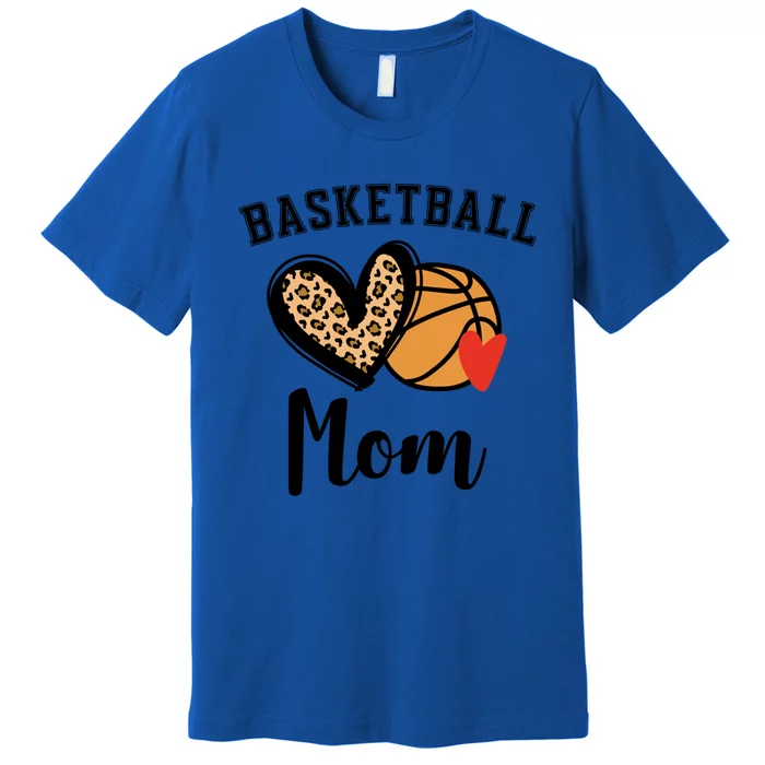 Basketball Mom Leopard Heart Gift Premium T-Shirt