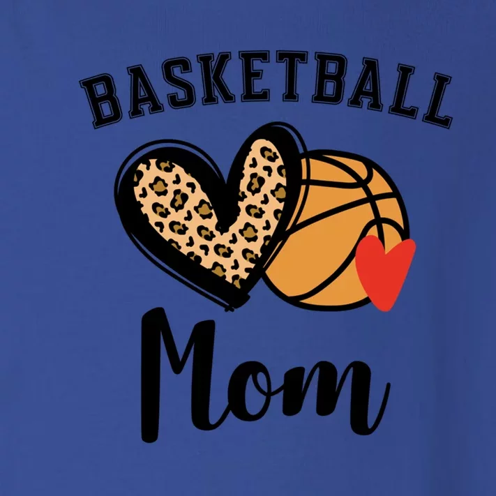 Basketball Mom Leopard Heart Gift Toddler Long Sleeve Shirt