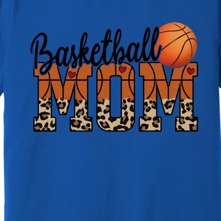 Basketball Mom Leopard Letters Design Cute Gift Premium T-Shirt